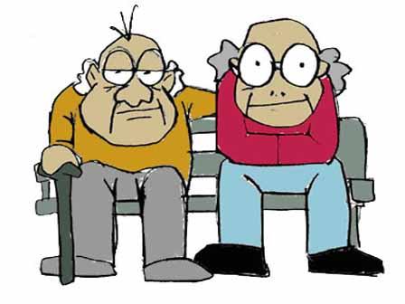 Caricatura de dos ancianos